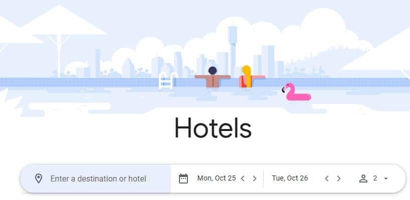 google hotel search cover